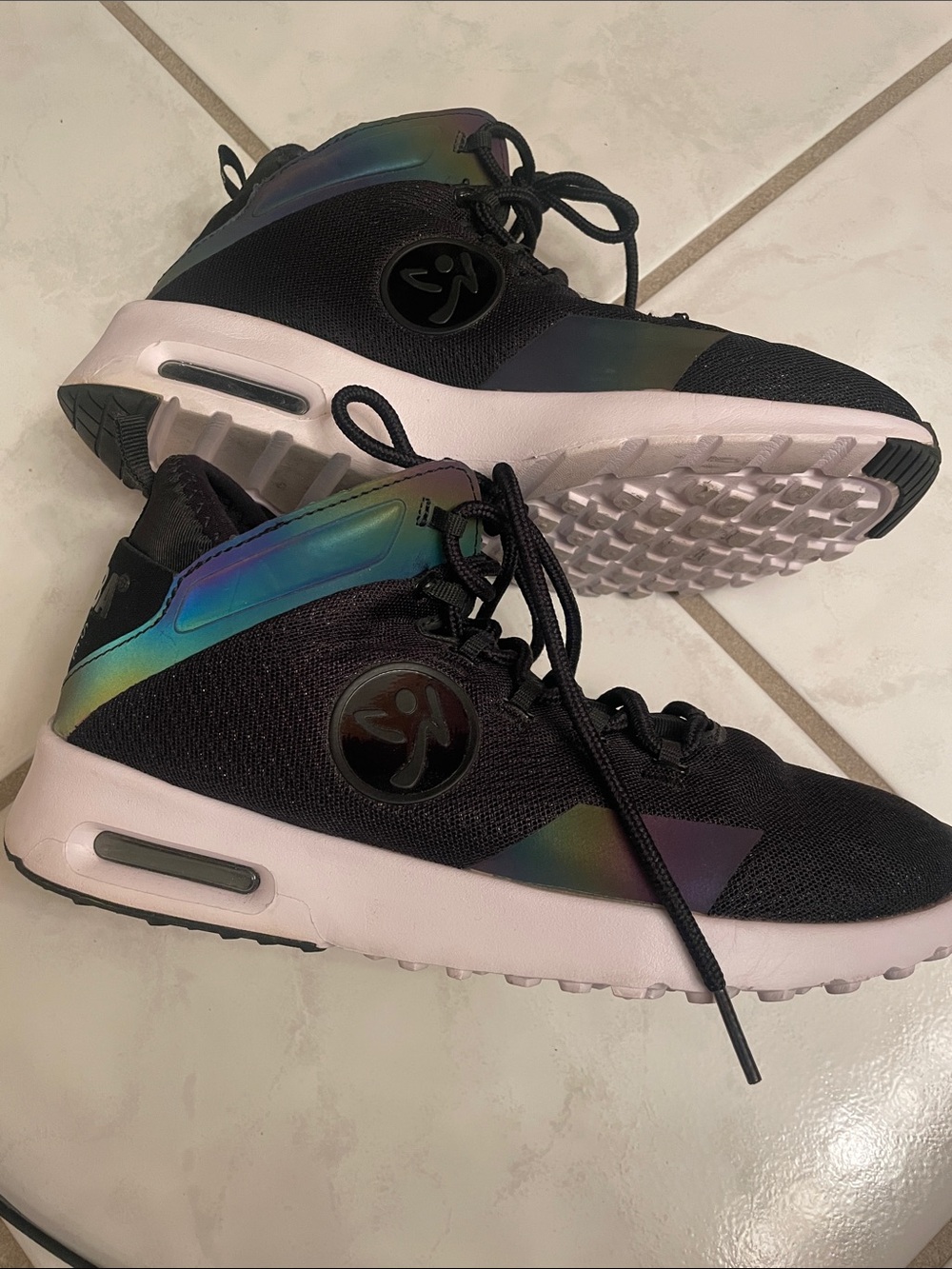 Zumba Fitness Black Sneakers with Iridescent Panels